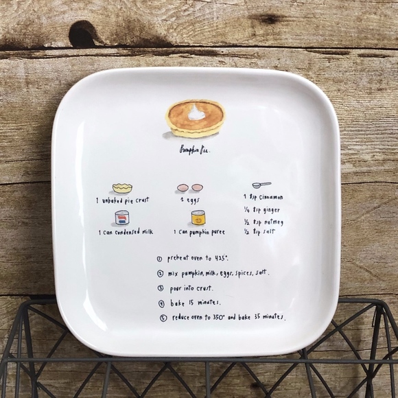Rae Dunn Other - RAE DUNN - PUMPKIN PIE RECIPE PLATE - NWT Rae Dunn Other - RAE DUNN - PUMPKIN PIE RECIPE PLATE - NWT